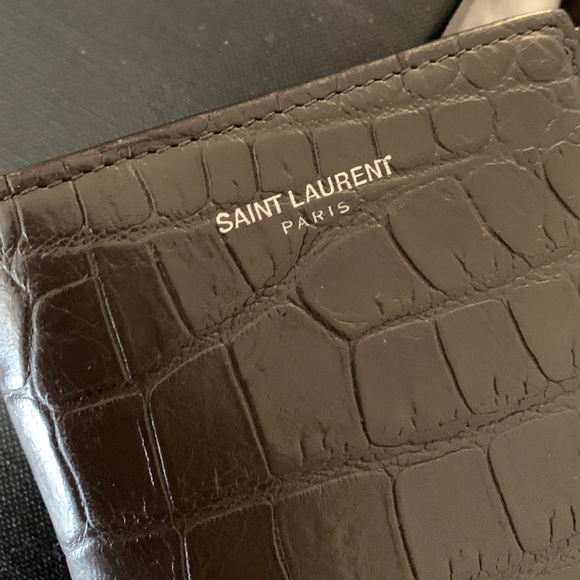 YSL Saint Laurent Long Wallet grey croc with box and dust cover - Picture 7 of 7